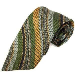 Vintage Retro Green Yellow Brown 60s 70s Necktie Neck Tie